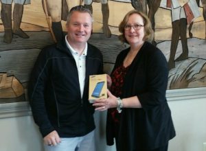 From Left: Winner of Acer Tablet, Michael K McHugh, Cheryl Allen, Jamison Office Branch Manager